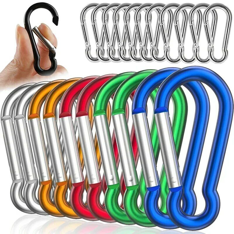 Multifunctional Stainless Steel Carabiner Keychain D-ring Buckle Spring Carabiner Snap Hook Clip Keychains Camping Accessories
