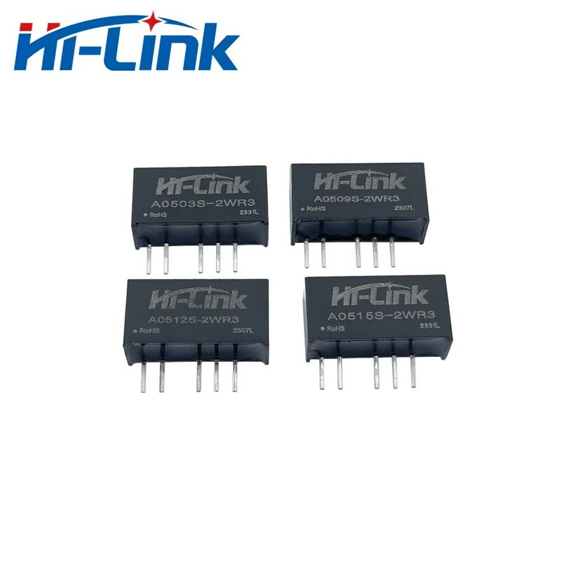Hilink-デュアル出力分離電源モジュール、電力変換器、DC、A0505S-2WR3、A0512S-2WR3、5vから ± 3.3v、 ± 5v、 ± 9v、12v、 ± 15v、2w