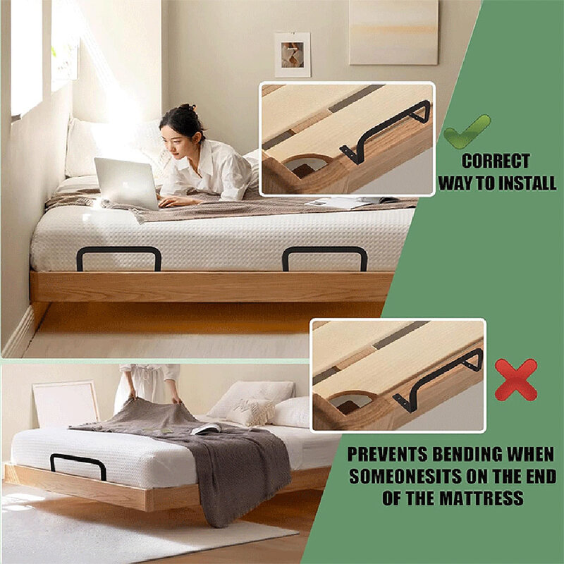 2pcs Bed Frame Mattress Stop Asjustables Bed Non-Slip Brackets Prevent Sliding Holder Retainers Bar Sliding Stopper Tool 침대프레임