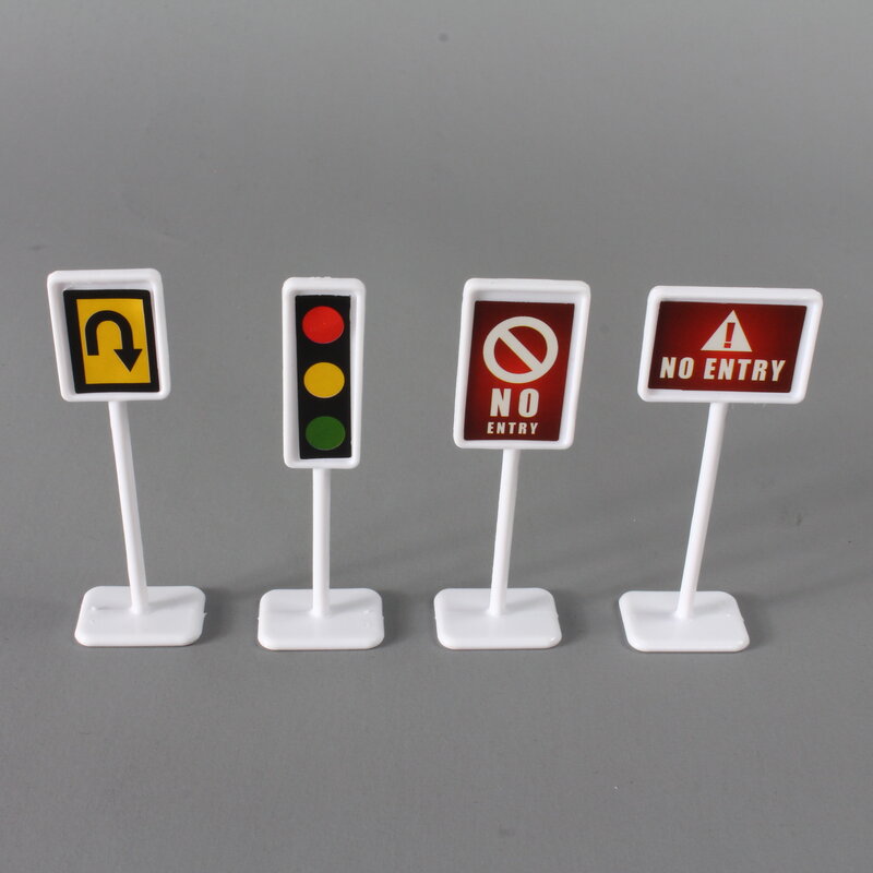 Mini Traffic Signs Model Toy para criança, Road Block para crianças, Educação de segurança, Kids Puzzle Brinquedos, Meninos e Meninas Presentes, 15 PCs/Set
