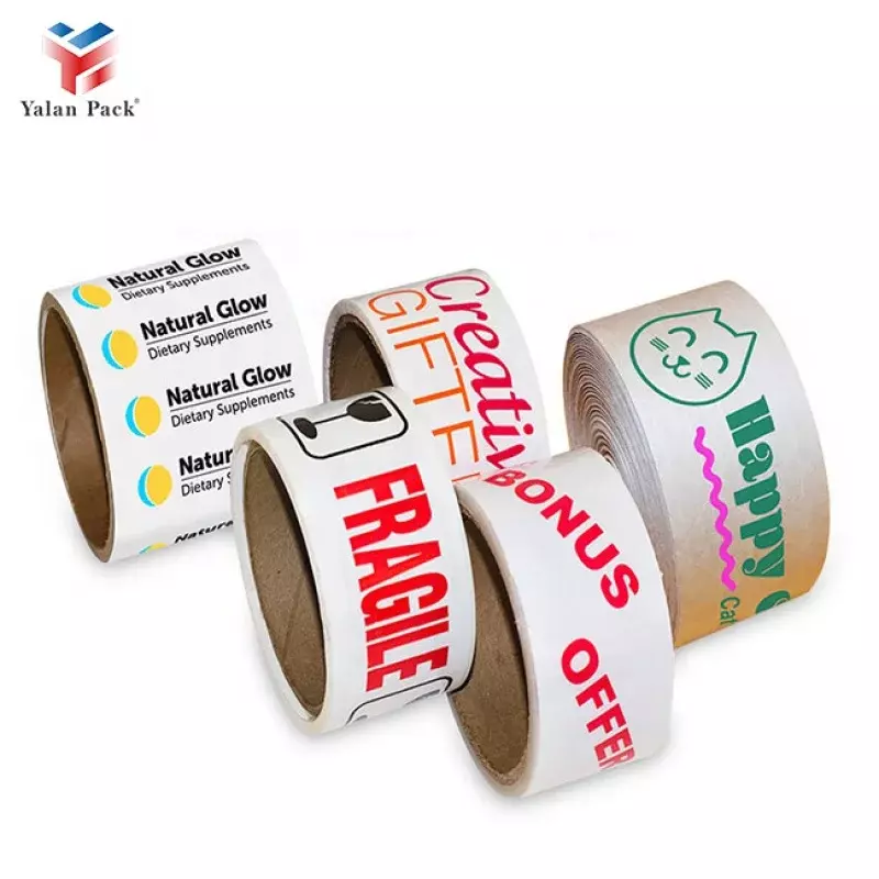 Spersonalizowane produkty drukowana taśma pakowa rolki samoobsługowe taśma do pakowania z Logo