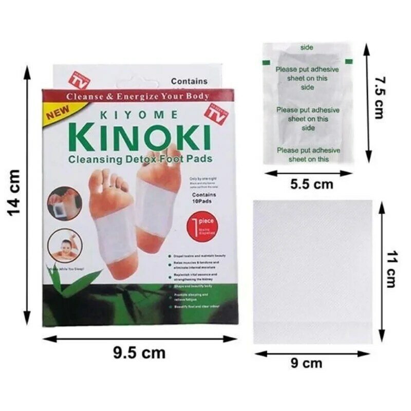 Kinoki-Parche de bambú Natural para pies, parches para perder peso, para aliviar el estrés, sueño profundo, adelgazamiento, Corea