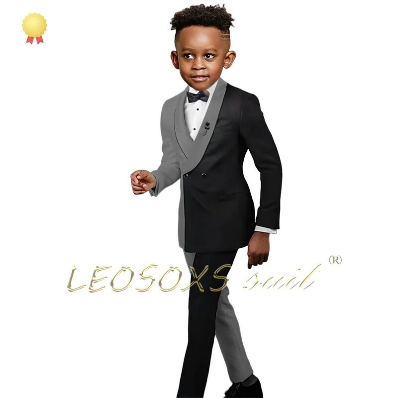 Jungen Farb block Anzug 2-teiliges Set-Slim Fit Schal kragen Anzug Anzug geeignet für Hochzeits feiern 3 ~ 16 Jahre alte Jungen
