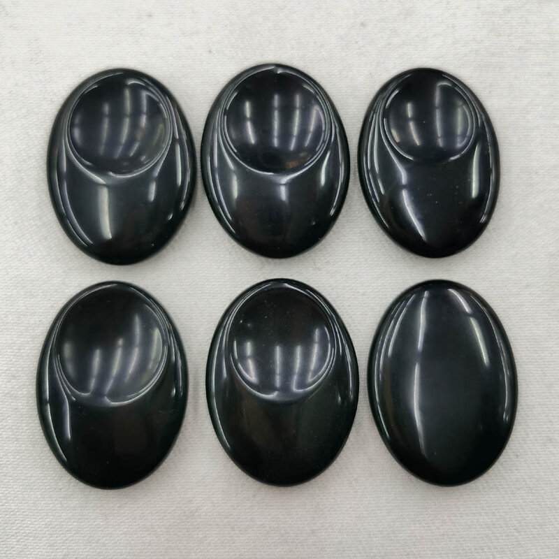 Fashion accessories Beauty natural Obsidian Stones Massage Spa Rock  Jewelry gift hot 30x40mm wholesale 6pc Free shipping