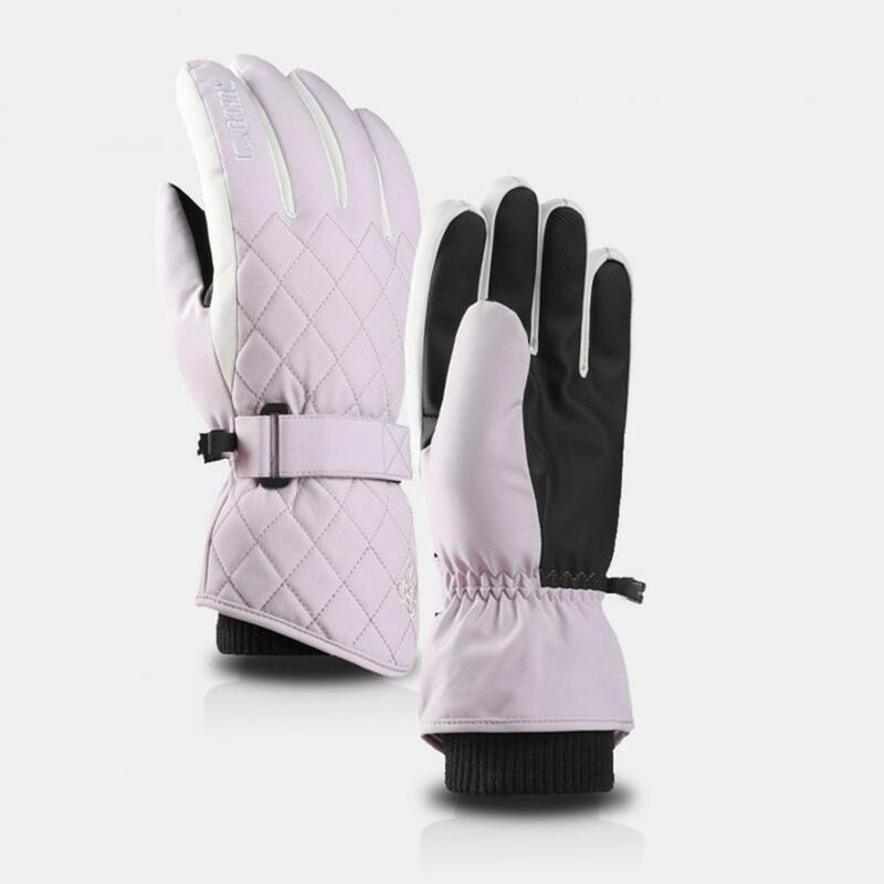 Sarung tangan bersepeda wanita, 1 pasang sarung tangan hangat olahraga layar sentuh sarung tangan sepeda motor musim gugur musim dingin sarung tangan Ski jari penuh