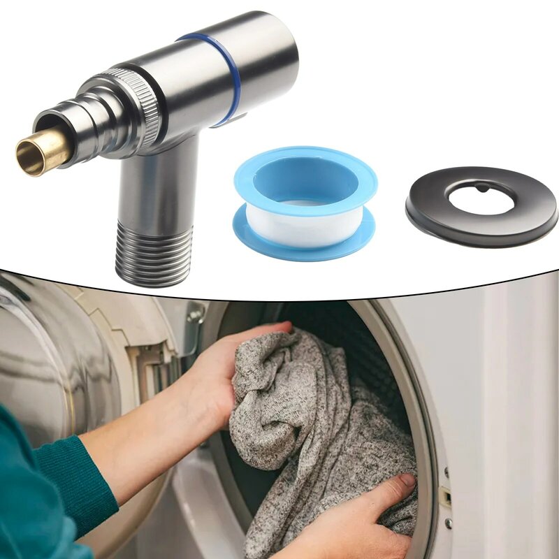 Torneira multiuso de máquina de lavar roupa em aço inoxidável, Válvula de ângulo de abertura rápida, Interruptor rotativo, Ótimo para cozinha e banheiro