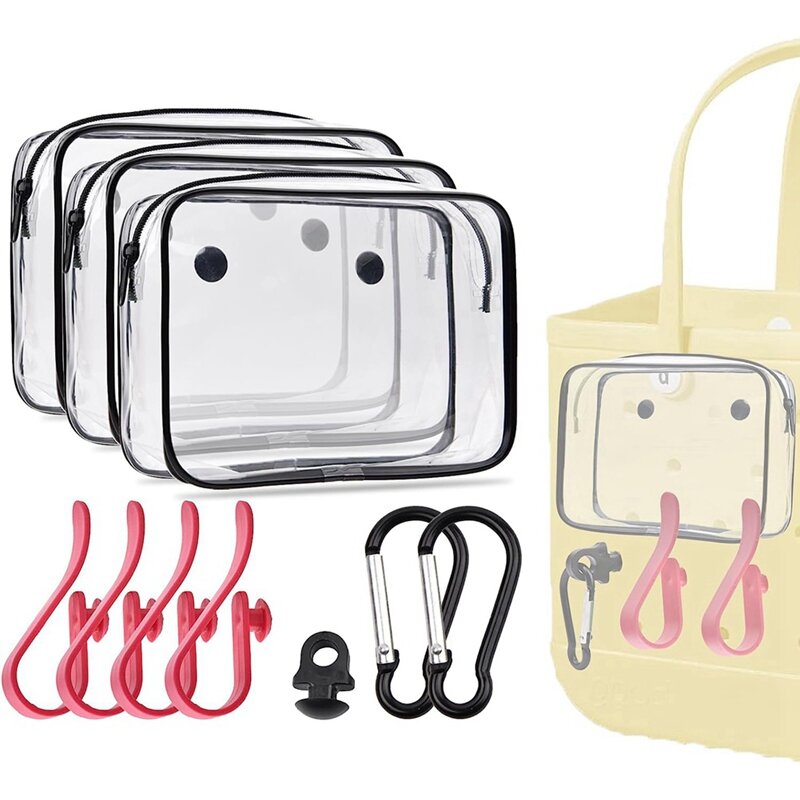 10Pcs For Bogg Bag Accessories, Insert Pouch For Travel Organizer For Bogg Bag Charms With Hooks