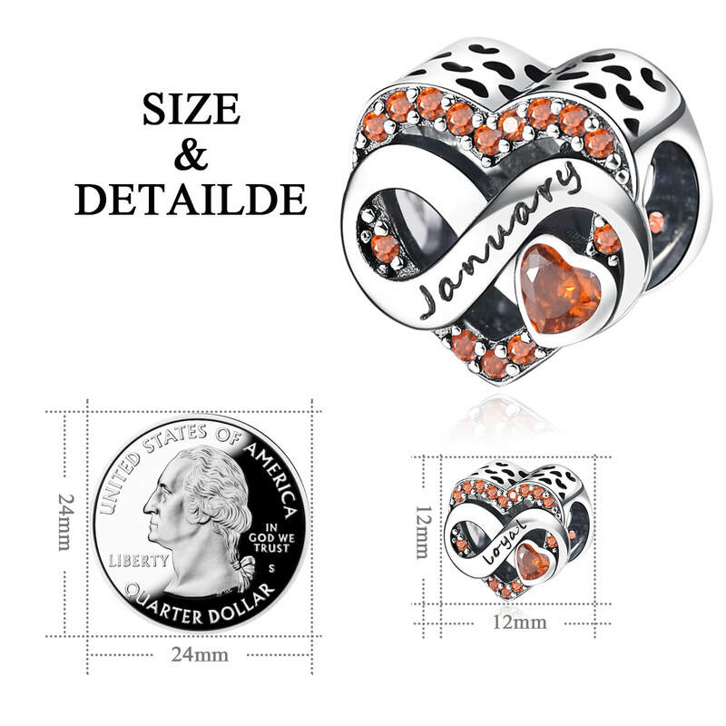 Abalorio de plata de ley 2022 con corazón de piedra natal para mujer, accesorio compatible con pulsera Pandora Original, joyería artesanal, regalo, novedad de 925