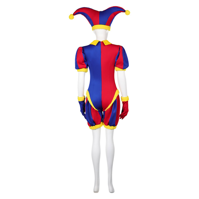 Изумительный цифровой цирковый костюм для косплея Pomni Маскировка Взрослые женщины дети детская одежда головной убор Pomni наряд Хэллоуин костюм