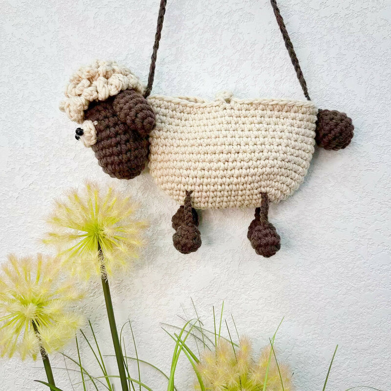 Sac à bandoulière tricoté en laine de mouton pour enfants, sac initié mignon, tissage à la main, petit sac amusant pour enfants, porte-monnaie Kawaii, cadeau pour enfant, nouveau