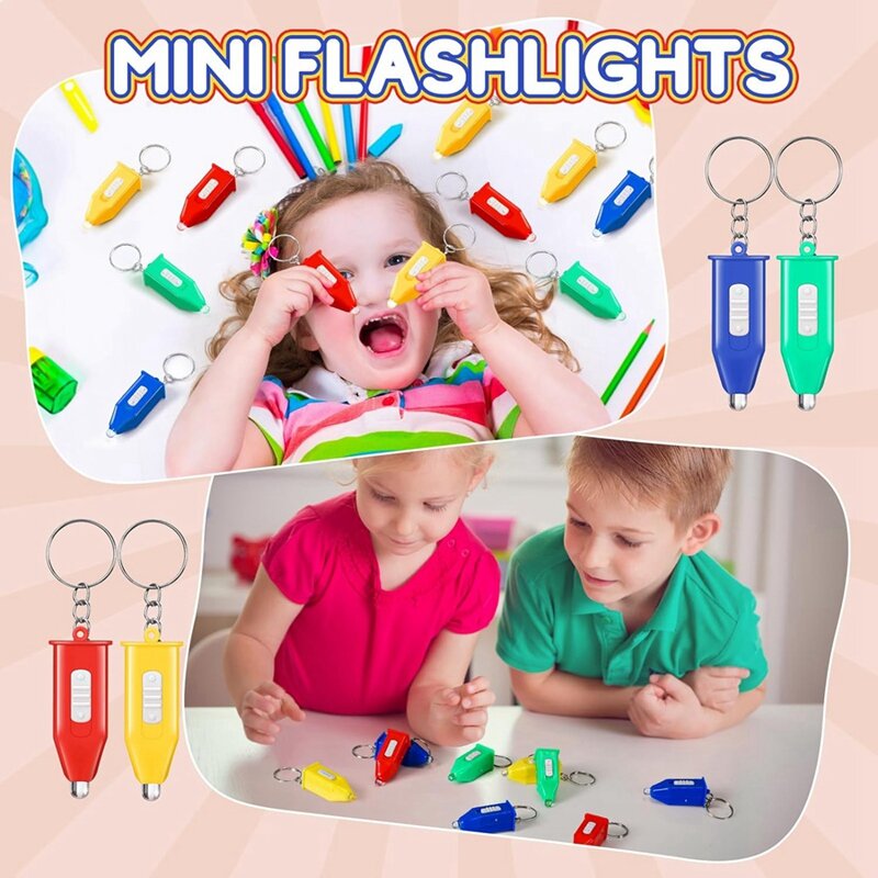 100 Pcs Mini Keychain Flashlight LED Flashlight Keychain For Emergency Hiking Camping Party Favors Outdoor Equipment