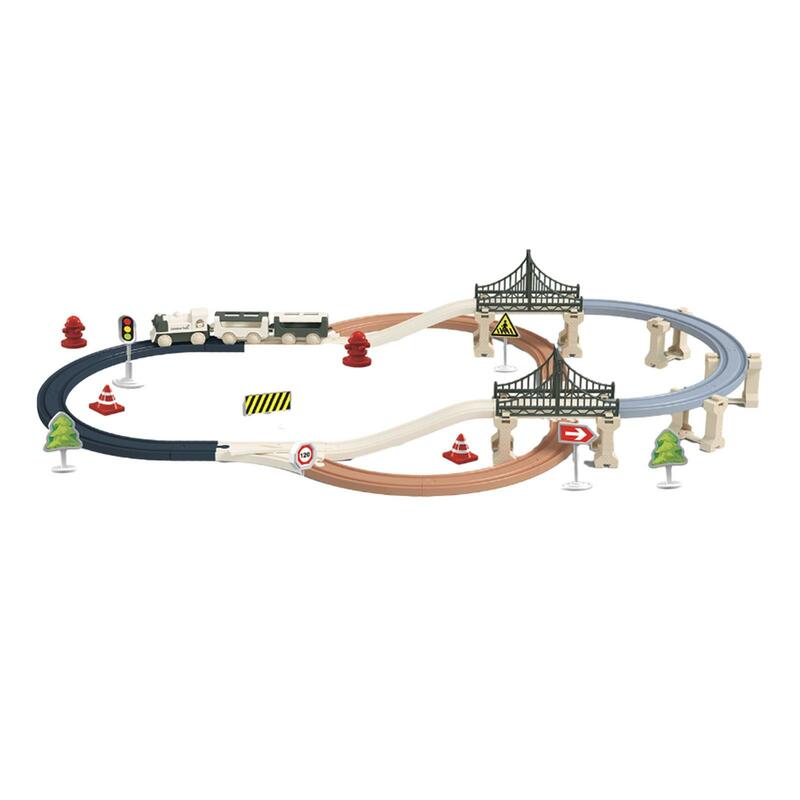 Pré-escolar Educacional Train Track Playset Engenheiro Pensando Brinquedos, Montessori Brinquedos para Idades 3 + Crianças, Brinquedo de viagem para meninos e meninas