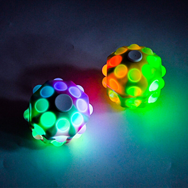 Brillante Fidget Toys Baby palla Antistress in Silicone con luce a LED colorato Push Pop Bubble Fidget Kids semplice fossetta giocattolo sensoriale