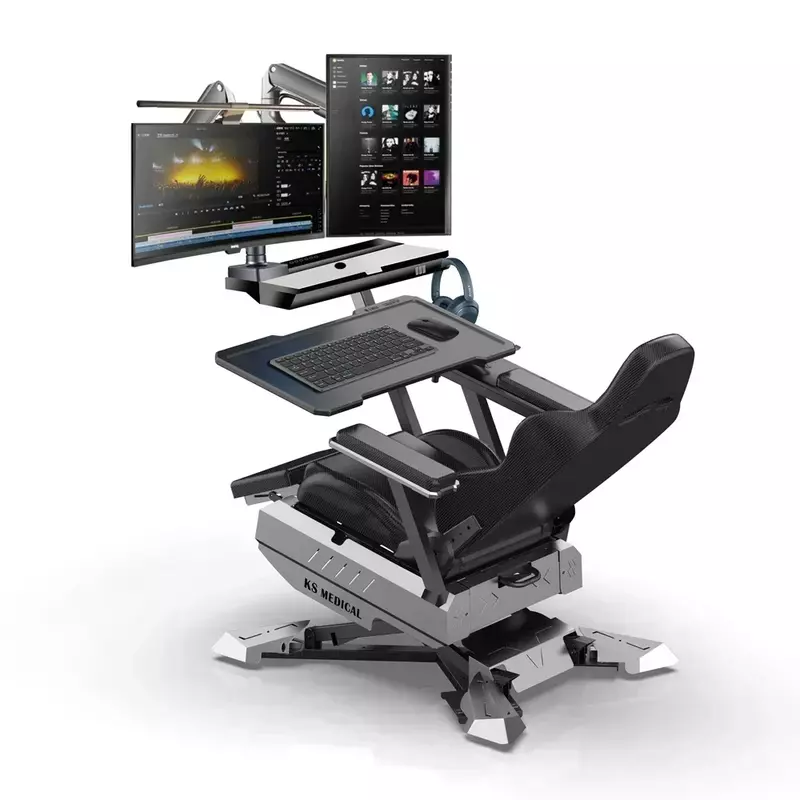 Darmowa wysyłka KSM-GCN2 w pełni leżonego fotel gamingowy biurka dla graczy w kokpicie i projekt w stanie zerowej grawitacji najlepiej wygodny
