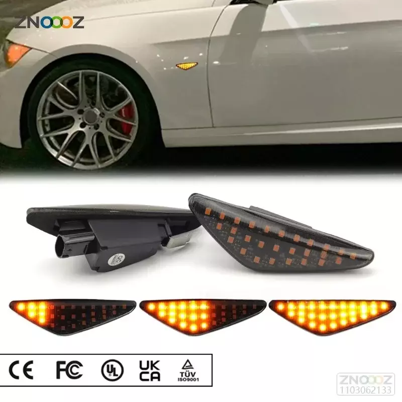 2PCS for BMW X3 F25 X5 E70 X6 E71 E72 2007-2014 LED Dynamic Side Marker Turn Signal Blinker Flowing Side Fender Light