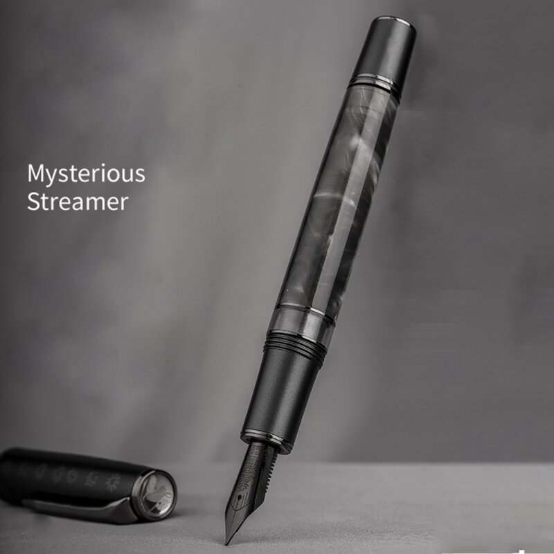 Ручка перьевая Hongdian N7 с резиновым поршнем, серый наконечник EF/F, с красивым Кроликом, ручка с чернилами для офиса, подарок