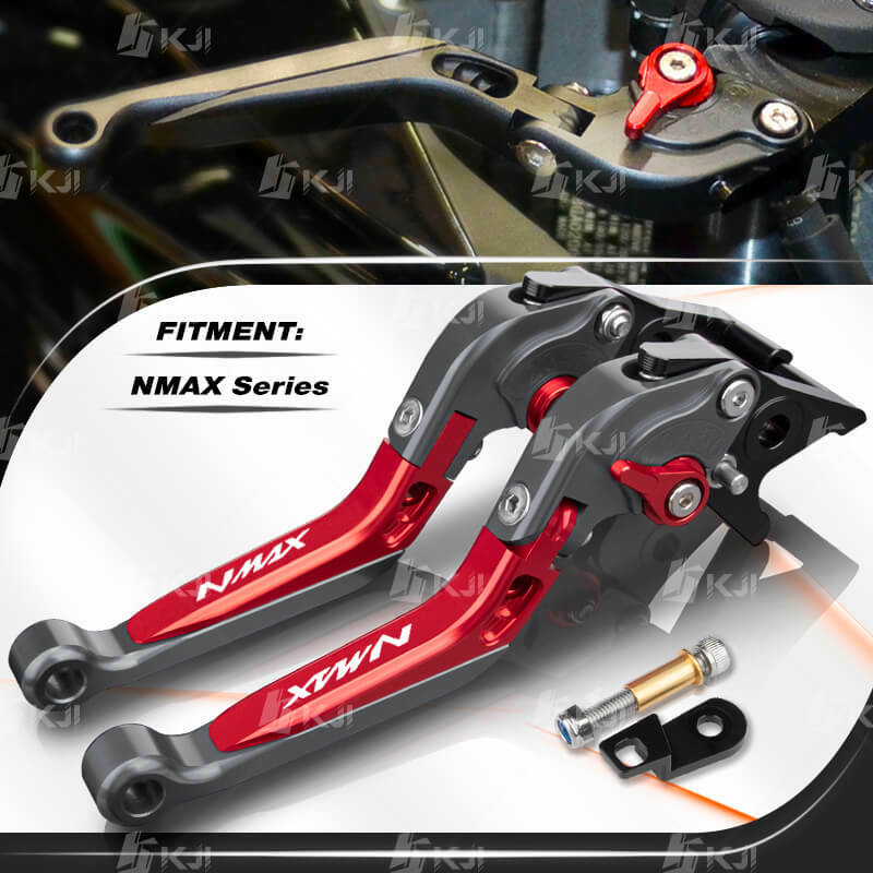 ヤマハ用 Yamaha NMAX 160/155/125 2015-現在 パーキングブレーキレバーセット 6段階アジャスター 可倒式 クラッチレバーとブレーキレバー