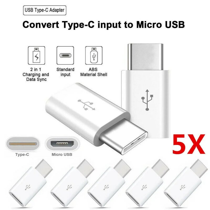 Micro USB żeńska do typu C męski Adapter konwerter Micro-B do USB-C złącza