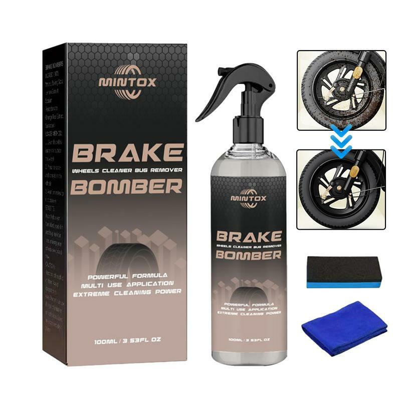 Poderoso Brake Cleaner Spray, Brake Buster, Esponja e limpeza, Eficaz, Removedor de poeira, Agente de limpeza de rodas com esponja, 100ml