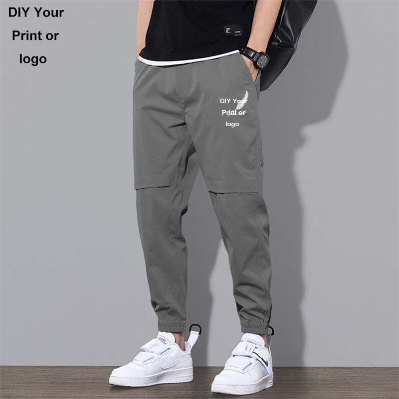 Custom Logo Spring and Autumn Fashion Casual Loose Fitting Leggings Versatile Sportswear Pants Youth Solid Color Pant