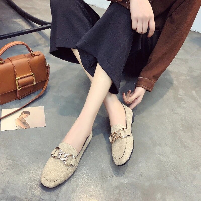 Slip-on Shallow Solid Flats for Women 2024 New Hot Sale Summer Casual Rubber Ladies Shoes Square Toe Pu Flats Zapatos