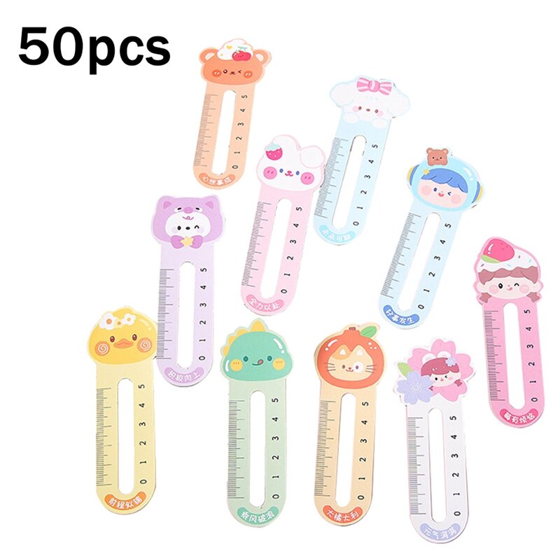 50 Pcs Kids' Animal-Themed Bookmarks - Cute, Durable, & Practical Reading Aids/Rulers Durable Easy Install Easy To Use