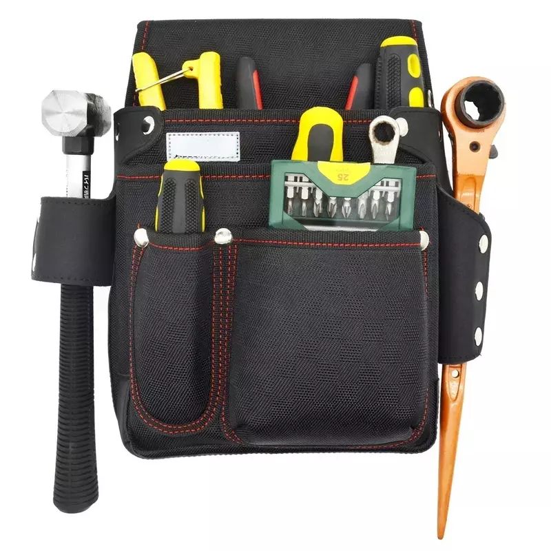 حقيبة أدوات للخدمة الشاقة ، جيوب متعددة ، عمودية لتخزين الكهربائيين ، مشبك نجارين على الحزام ، حقيبة حقيبة عمل