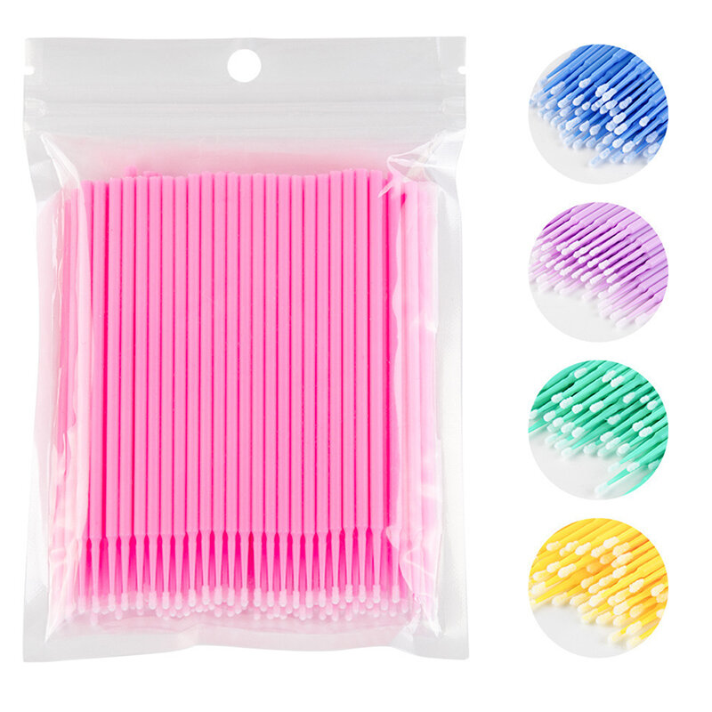100 Pcs/lot Brushes Paint Touch-up Up Paint Micro Brush Tips Auto Mini Head Brush Car Parts Beauty Eyeliner Makeup Brush