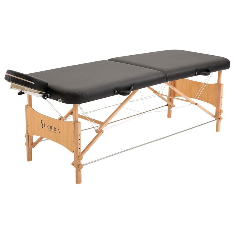SIERRA COMFORT All-Inclusive Portable Massage Table (Black), SC-901, 27.95"D x 72.05"W x 33.07"H