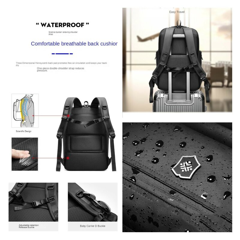 Men's 19 Inch Oxford Business Backpack Waterproof Male Travel Laptop Fashion Packs Student Large-capacity Schoolbag Women Female