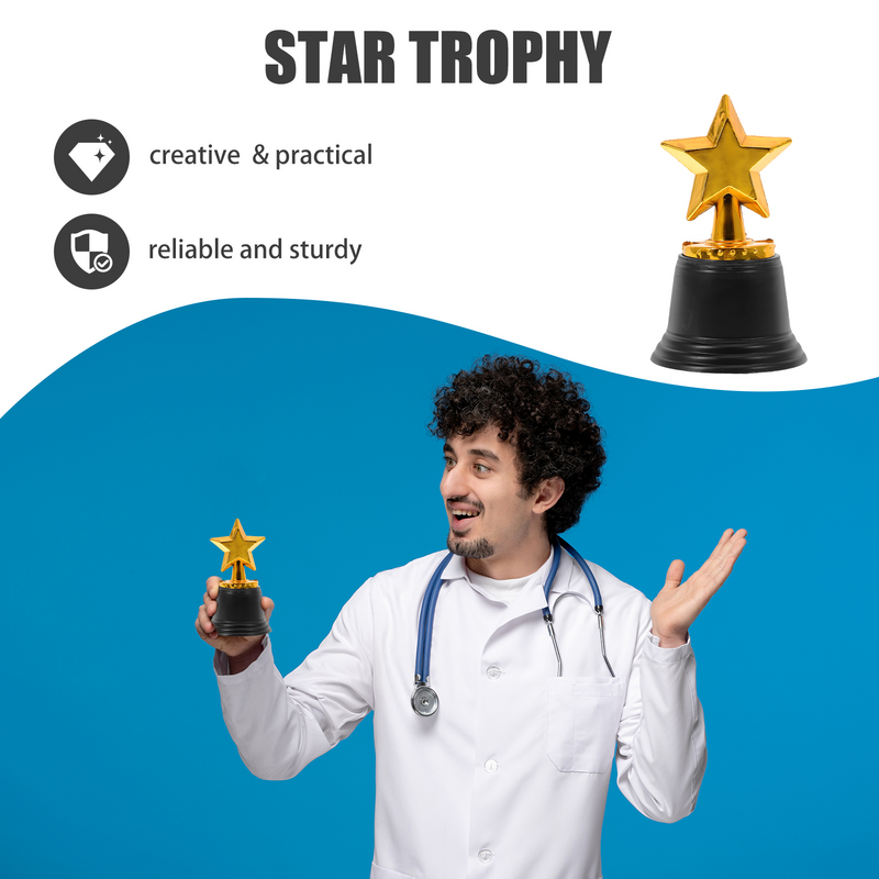 Toyvian Kids Toys Star Trophy Awards Pack 6, luzem 4,8 cala, błyszczące, złote trofeum, upominki na przyjęcie dla dzieci, rekwizyty, nagrody wygrywające
