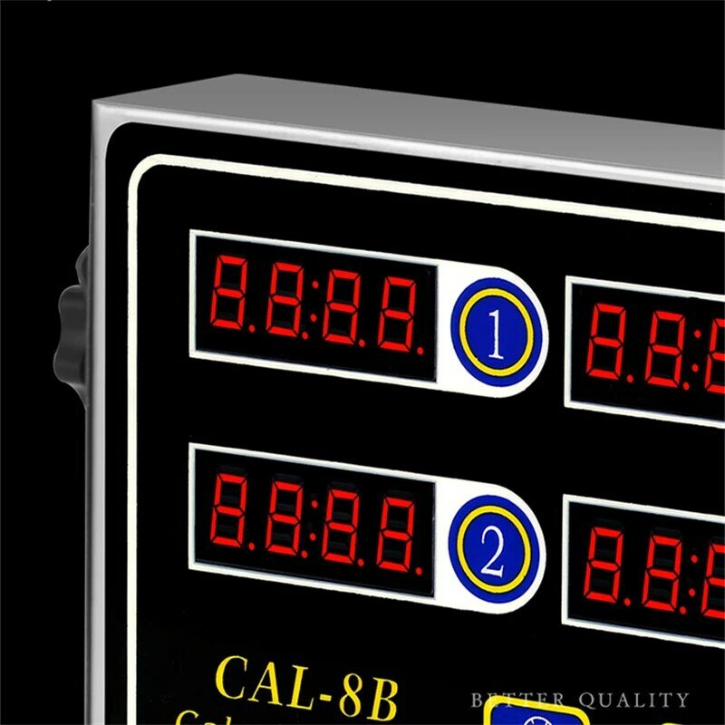 minuteur cuisine chronometre Calculatrice 8B minuterie de cuisine Cozinha temporizador horloge à 4 canaux prise d'alimentation 220V 8 écrans secouent le panier Calculagraph accessoires de cuisine Kitchen Timer