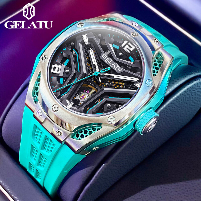 GELATU Fashion Trend Men's Watches Waterproof Sapphire Mirror Surface Automatic Mechanical Watch Original Luminous Male Watch