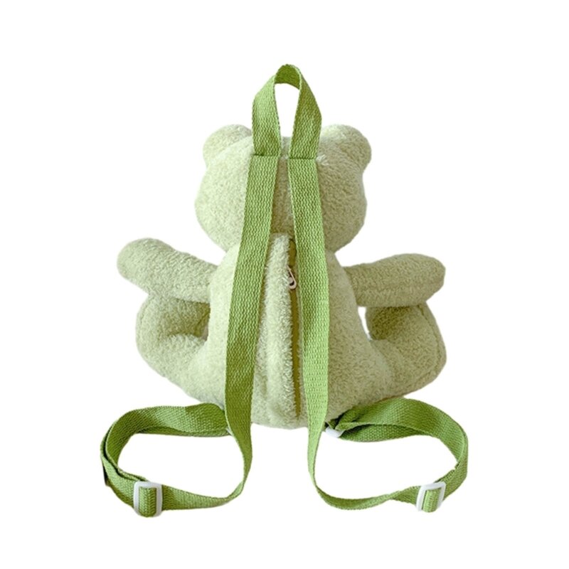 Милый рюкзак с изображением животных Милый плюшевый рюкзак в форме лягушки с регулируемым ремнем