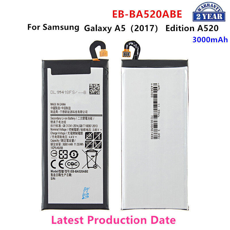 Абсолютно новый телефон, аккумулятор емкостью 3000 мАч для Samsung Galaxy A5 2017 Edition A520 EB-BA520ABE A520K A520L A520S A520W/DS