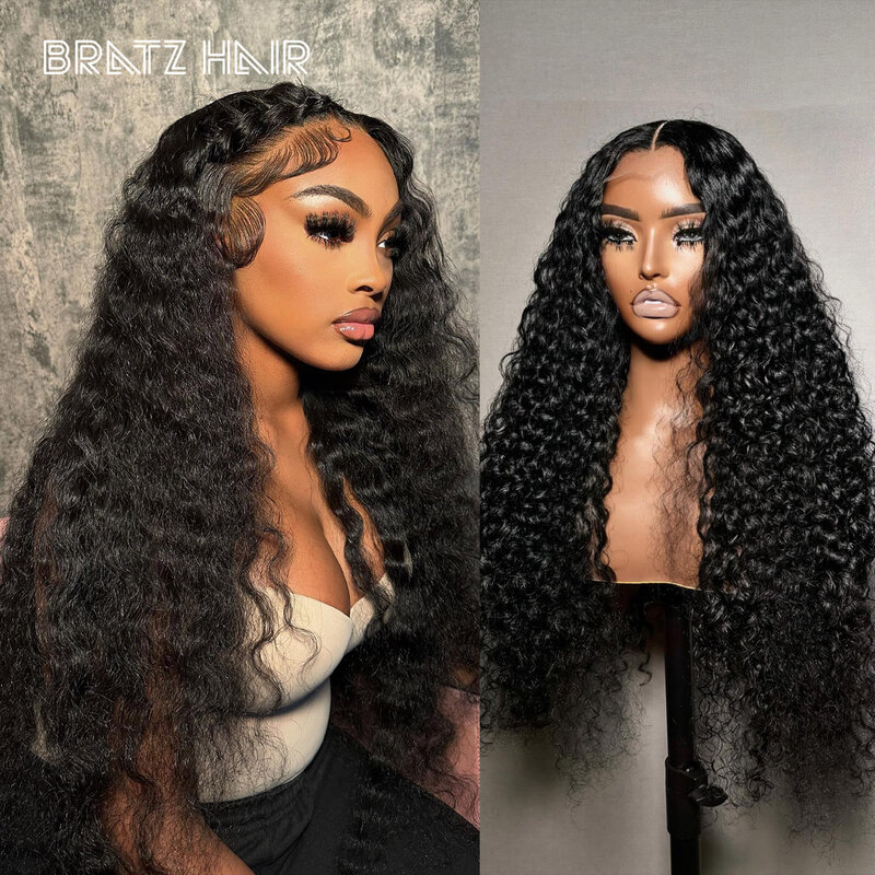 180% Loose Deep Wave 13x6 HD Lace Frontal Wig 13x4 Transparent Curly Lace Frontal Human Hair Wigs 4x4 Closure Wig For Women