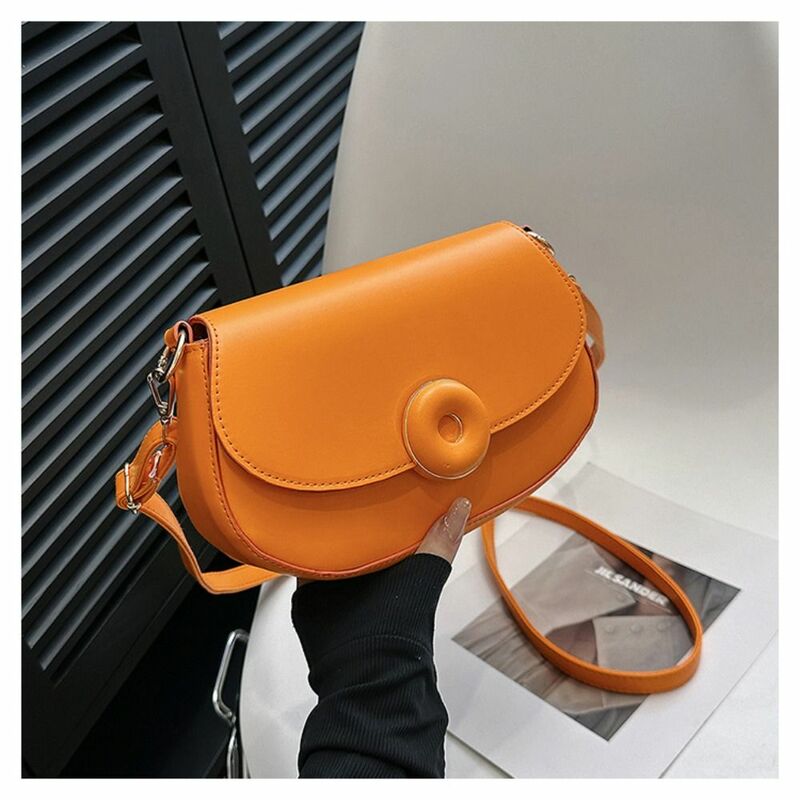 Adjustable Straps Saddle Bag Popular Multicolor Solid Color PU Material Crossbody Bag Handbags Shop
