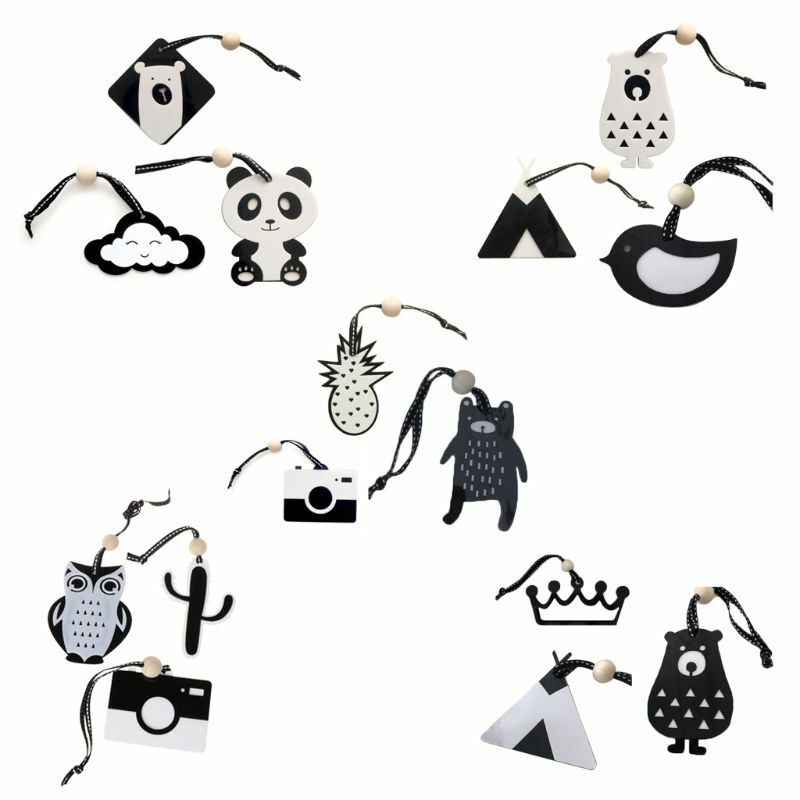 Baby for Play Gym Pendants Children Room Decor Black White Visual Stimulated Early Education Baby Fitness Rack Stroller