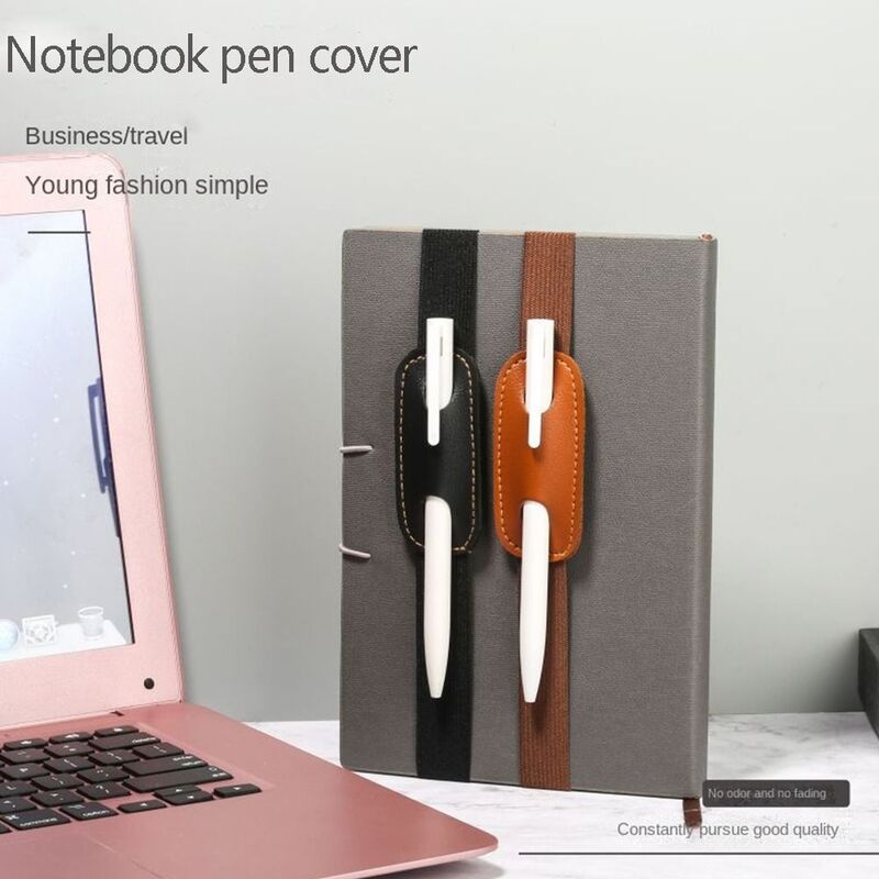 Bolsa portátil con hebilla elástica para bolígrafos, estuche de lápices con Clip para oficina y reuniones, 5 piezas