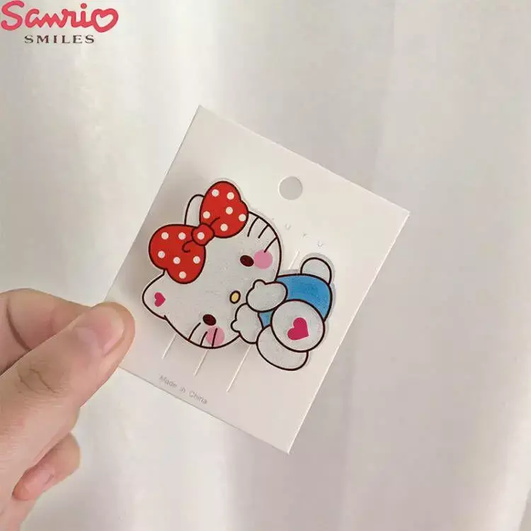 Sanrio  Kuromi Hellokitty Hair Clip Kawaii Cinnamoroll Mymelody Pom Pom Purin Glow Tiara Bangs Cute Couple Gift Hair Accessories