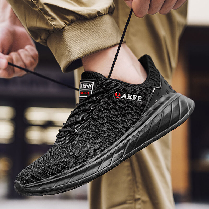 Snaekers-Chaussures de sport en maille respirante pour hommes, baskets souples, chaussures de course confortables, chaussures d'extérieur coordonnantes, mode de haute qualité