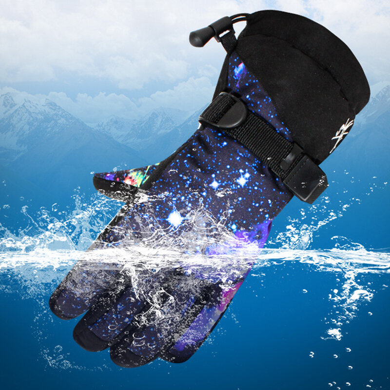 Мужские и женские зимние лыжные перчатки для сенсорного экрана водонепроницаемые теплые плотные зимние перчатки теплые перчатки для снегохода теплые варежки