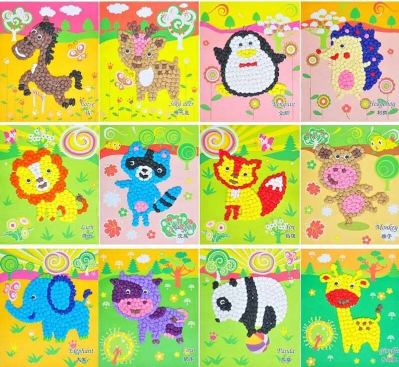 3Pcs fai da te Cartoon Crafts Toys For Children Felt Paper Handicraft materiale per l'asilo arti divertenti e regali artigianali per Boy Girl