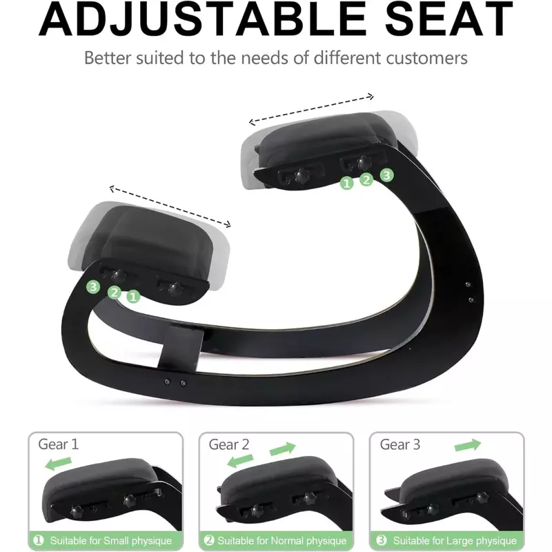 Kursi berlutut dapat diatur, kursi goyang ergonomis kayu-memperbaiki postur anda dengan kursi bersudut (hitam) Bebas Biaya