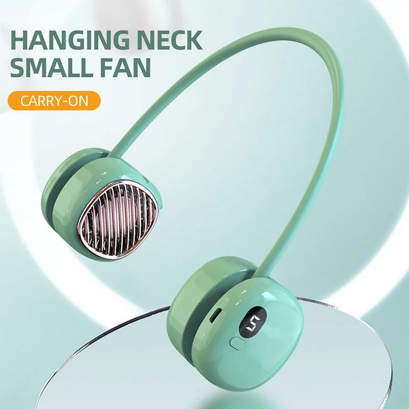 Personal Fan Neck Portable Mini Bladeless Neck Cooler Fan Personal 5-Speed Foldable Fan Small Over-The-Neck Cooling Fan For