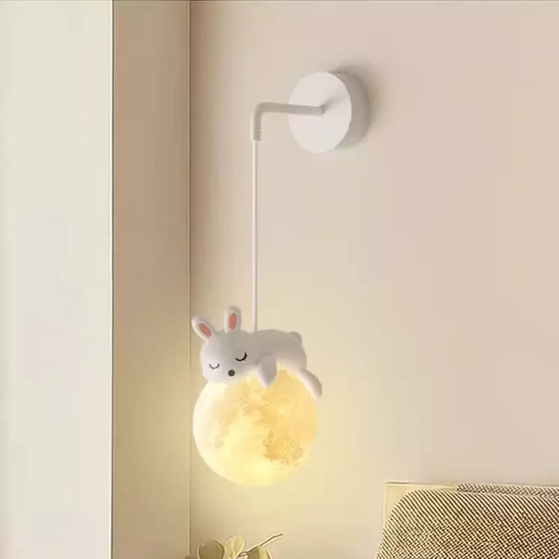 Modern LED Wall Lamp Creative Moon Light For Bedroom Bedside Children's Room Background Wall Indoor Home Decorative Illumination