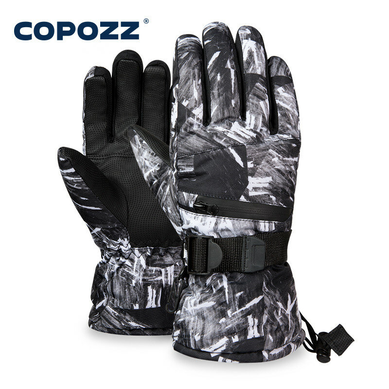 COPOZZ-guantes de esquí con pantalla táctil para hombre y mujer, resistentes al agua, cálidos, de invierno, para Snowboard, moto de nieve