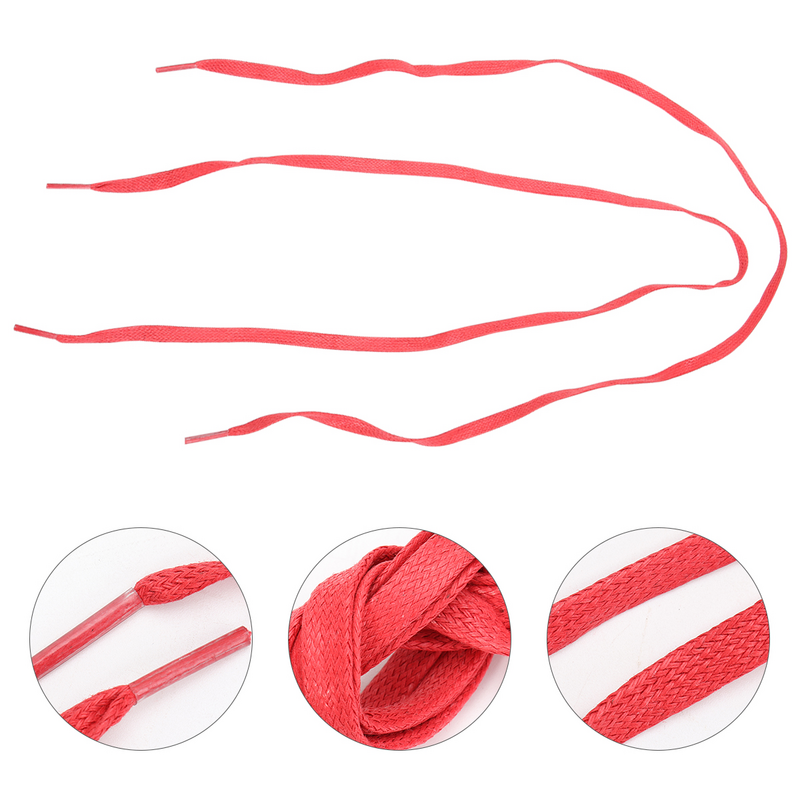 Cordones planos de algodón encerado para zapatos de vestir, zapatillas de deporte, cordones informales, rojo, 100cm