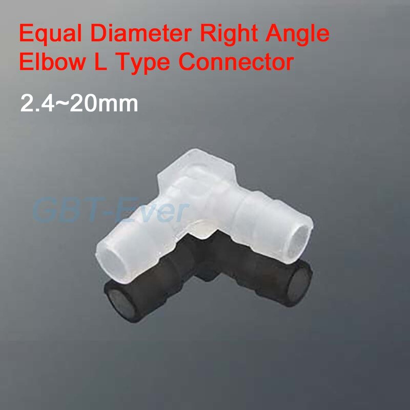 Codo de ángulo recto de diámetro igual a 1 piezas, conector tipo L, accesorios de tubería de manguera de plástico, adaptador de ángulo de curva de 90 grados, 2,4mm ~ 9,5mm