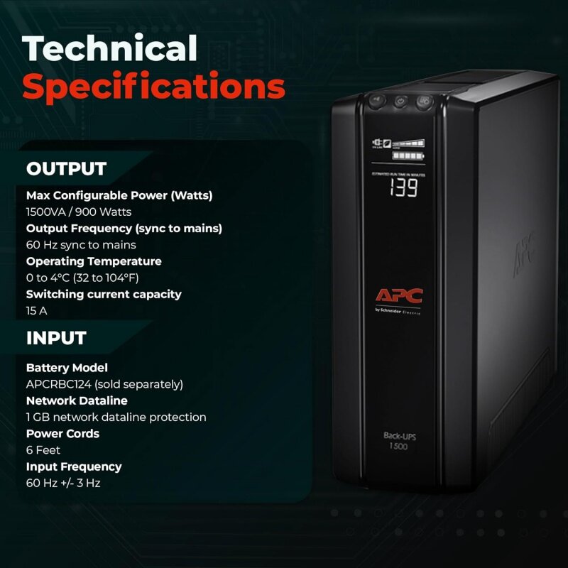 APC UPS Bundle резервный аккумулятор 1500 ва-10 розеток, блок питания BX1500M и стабилизатор напряжения, AVR, Dataline Pr